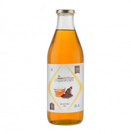 OrganiKrishi Mustard Oil   Glass Bottle  1 litre